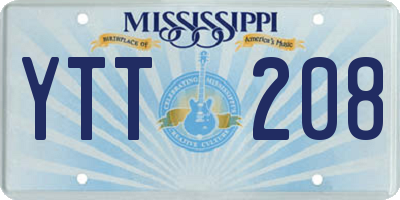 MS license plate YTT208