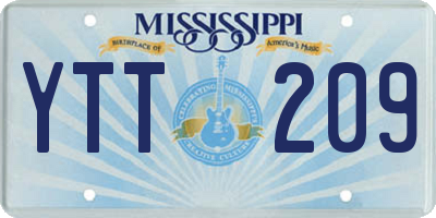 MS license plate YTT209