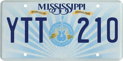 MS license plate YTT210