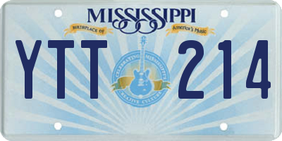 MS license plate YTT214