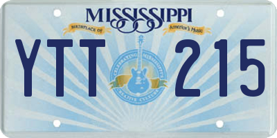 MS license plate YTT215