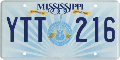 MS license plate YTT216
