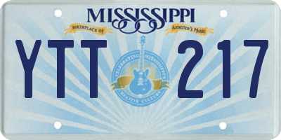 MS license plate YTT217