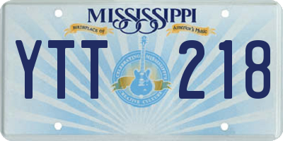 MS license plate YTT218