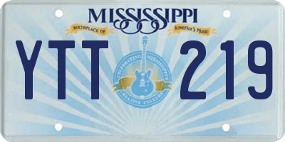 MS license plate YTT219