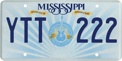 MS license plate YTT222
