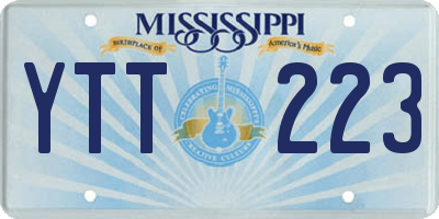 MS license plate YTT223