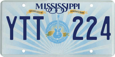 MS license plate YTT224