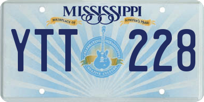 MS license plate YTT228