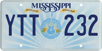 MS license plate YTT232