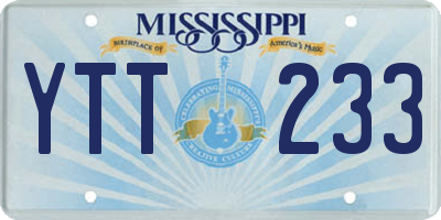 MS license plate YTT233