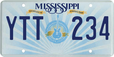 MS license plate YTT234