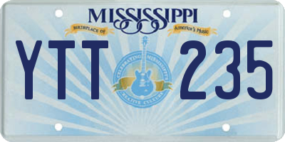 MS license plate YTT235