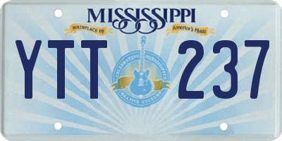 MS license plate YTT237