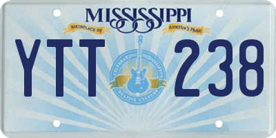 MS license plate YTT238