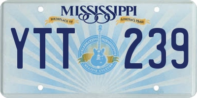 MS license plate YTT239