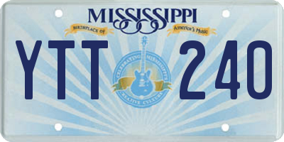 MS license plate YTT240