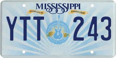 MS license plate YTT243