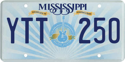 MS license plate YTT250