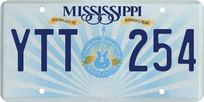 MS license plate YTT254