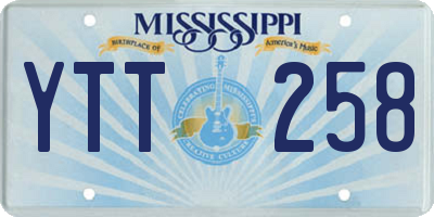 MS license plate YTT258