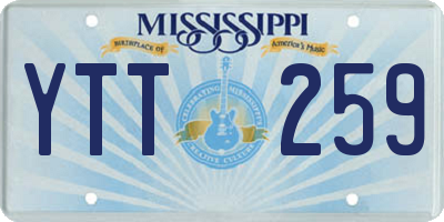 MS license plate YTT259
