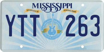 MS license plate YTT263