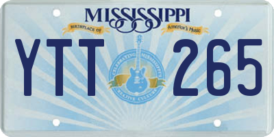 MS license plate YTT265