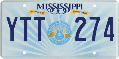 MS license plate YTT274