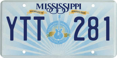 MS license plate YTT281