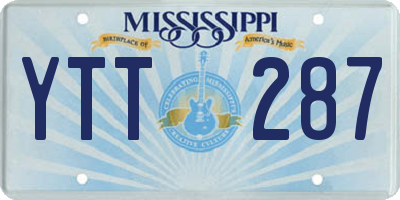 MS license plate YTT287