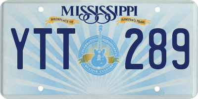 MS license plate YTT289