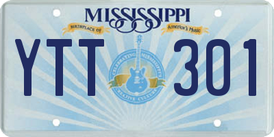 MS license plate YTT301