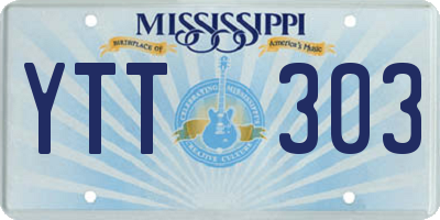 MS license plate YTT303