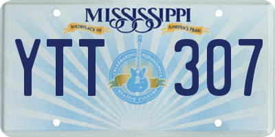 MS license plate YTT307