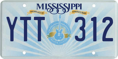 MS license plate YTT312