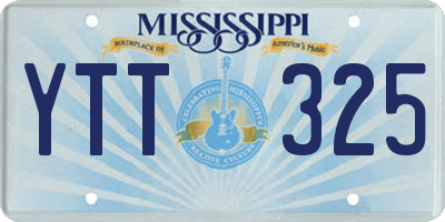 MS license plate YTT325