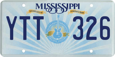 MS license plate YTT326