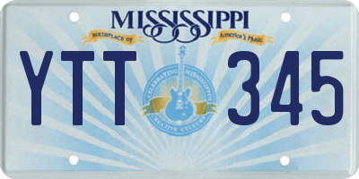 MS license plate YTT345