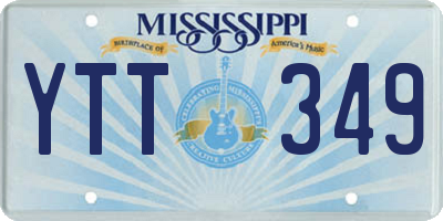 MS license plate YTT349