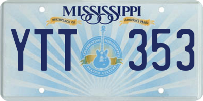 MS license plate YTT353