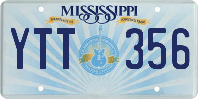 MS license plate YTT356
