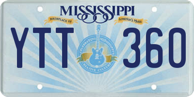 MS license plate YTT360