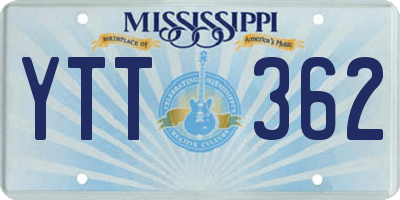 MS license plate YTT362