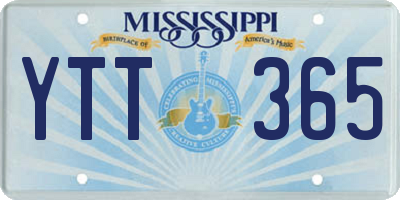 MS license plate YTT365