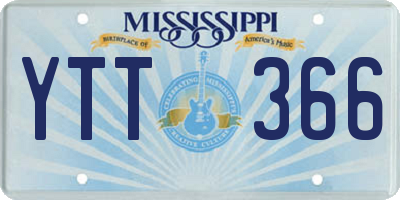 MS license plate YTT366