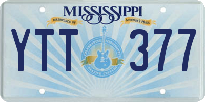 MS license plate YTT377