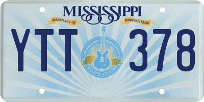 MS license plate YTT378