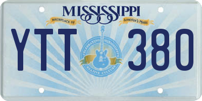 MS license plate YTT380