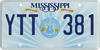 MS license plate YTT381